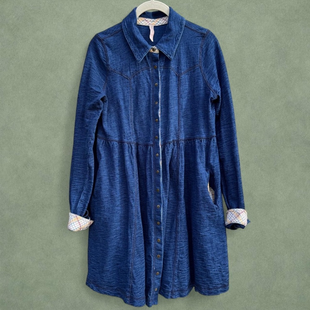 Free People Indigo Long Sleeve Dress